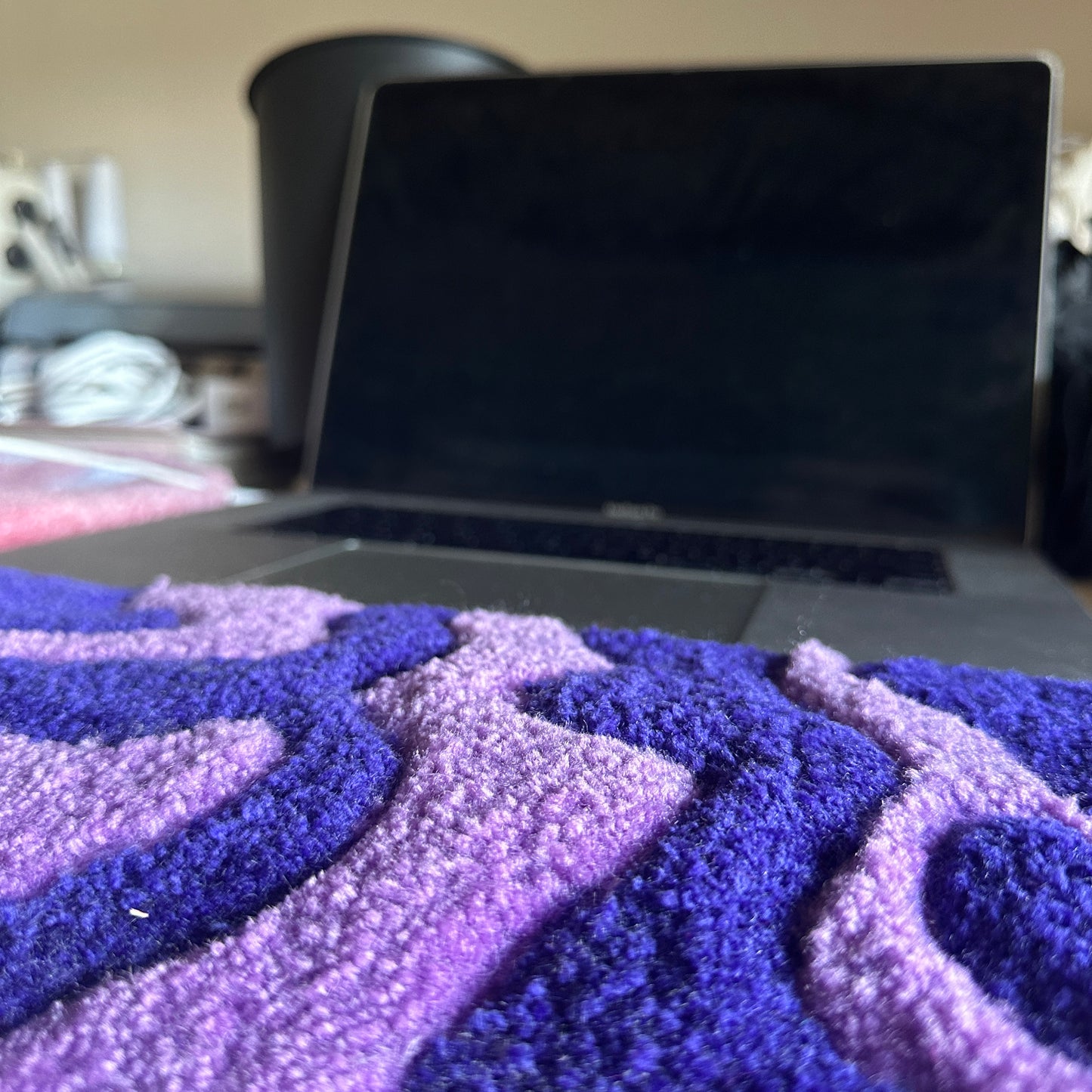 Purple Wavy Keyboard Rug